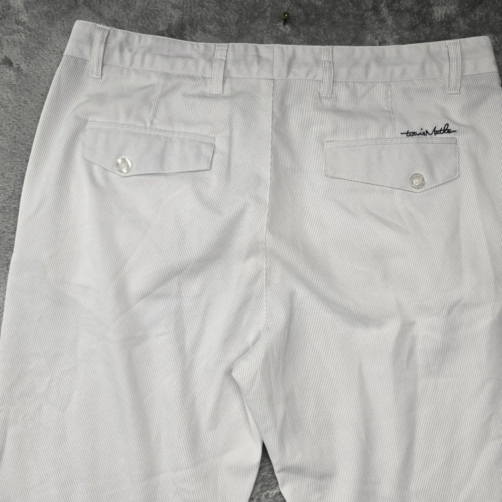 Travis Mathew Golf Pants Mens 38x34 White Micro Stripe Performance Stretch